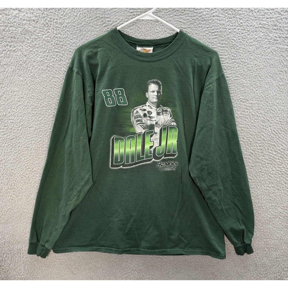 Vintage Winners Circle Shirt Mens L Green Dale Earnhardt‎ Jr Grunge Nascar Y2K
